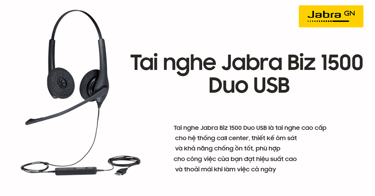 Tai nghe Jabra Biz 1500 Duo/USB
